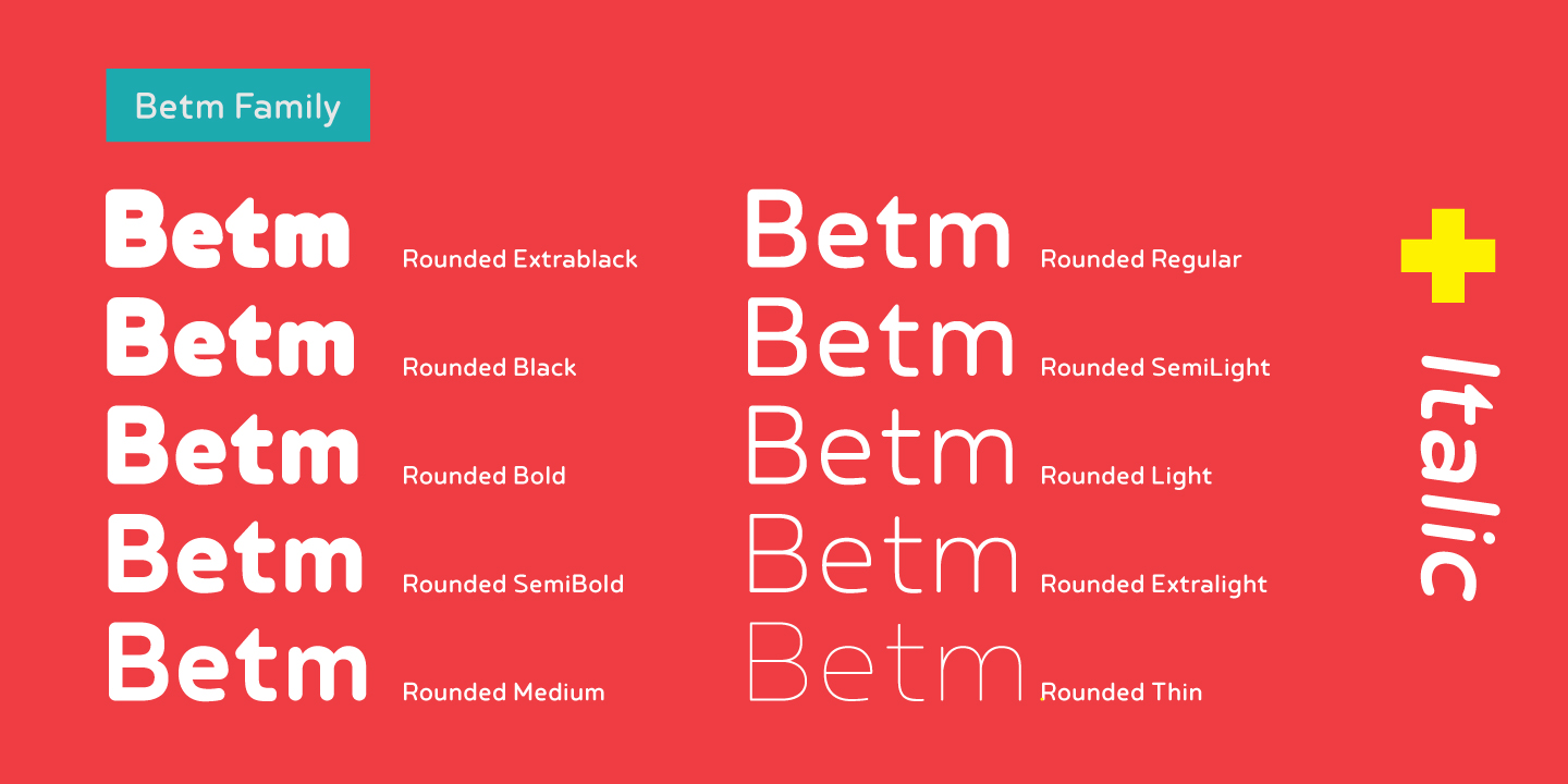 Przykład czcionki Betm Rounded Bold